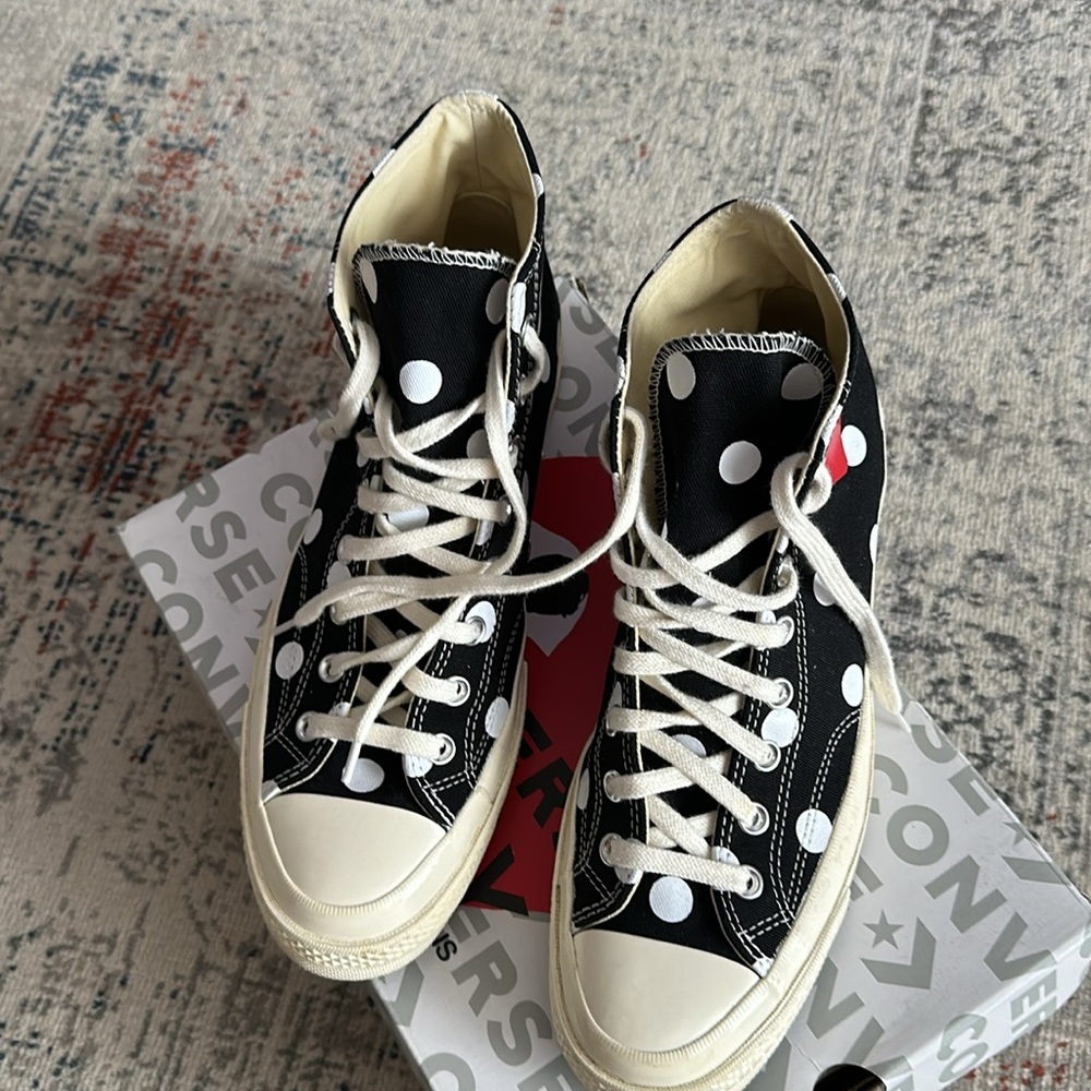 Come Des Garçons Play XConverse collaboration sneakers men’s size 10 , w… - Picture 4 of 10